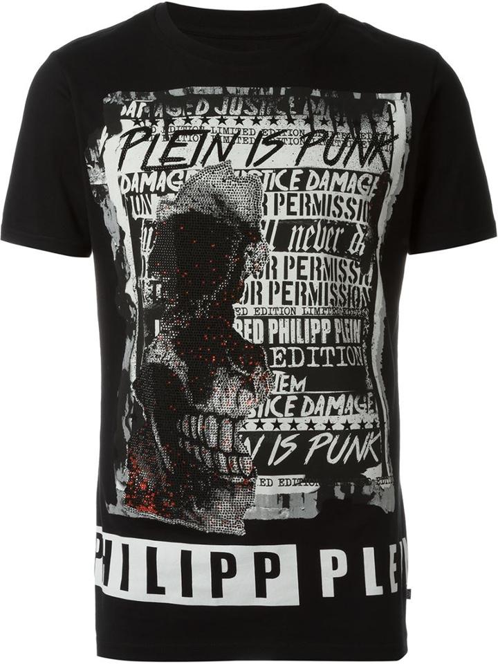 Philipp Plein People T-shirt, Men's, Size: L, Black, Cotton