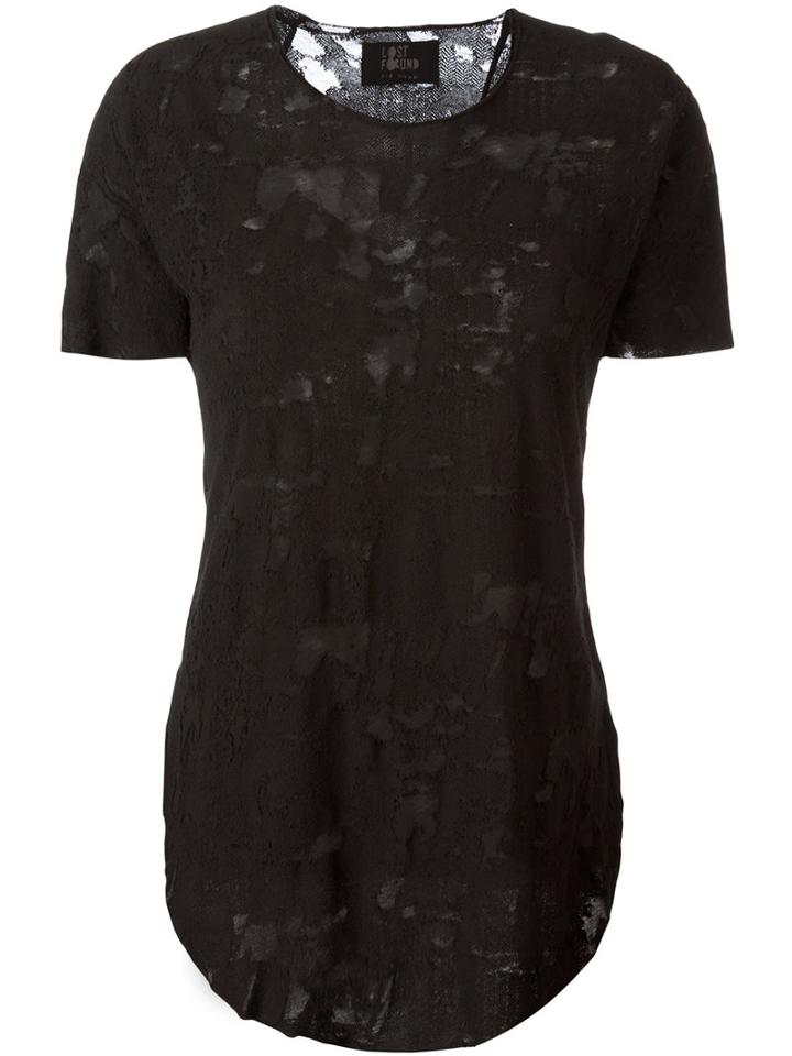 Lost & Found Ria Dunn - Distressed Effect T-shirt - Women - Cotton - Xxs, Women's, Black, Cotton