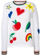 Mira Mikati Embroidered Rainbow Jumper - White