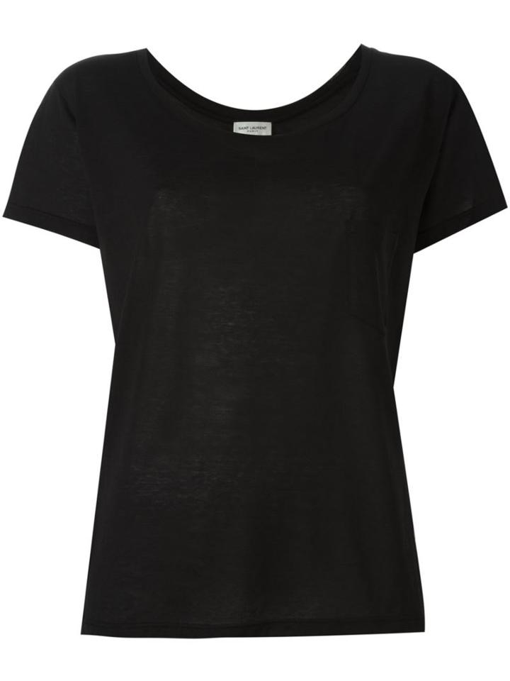 Saint Laurent Loose Fit T-shirt, Women's, Size: S, Black, Cotton