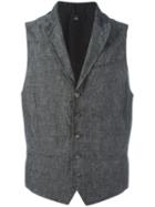 John Varvatos Buttoned Waistcoat, Men's, Size: 50, Grey, Cotton/linen/flax/cupro