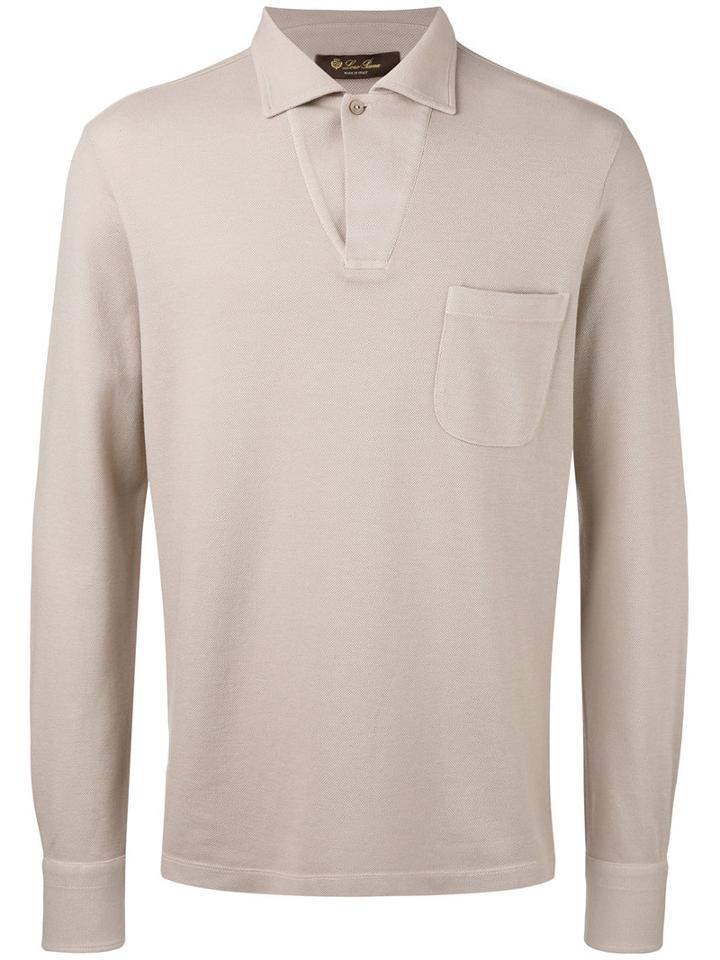 Minimal Polo Top - Men - Cotton/cashmere - S, Nude/neutrals, Cotton/cashmere, Loro Piana