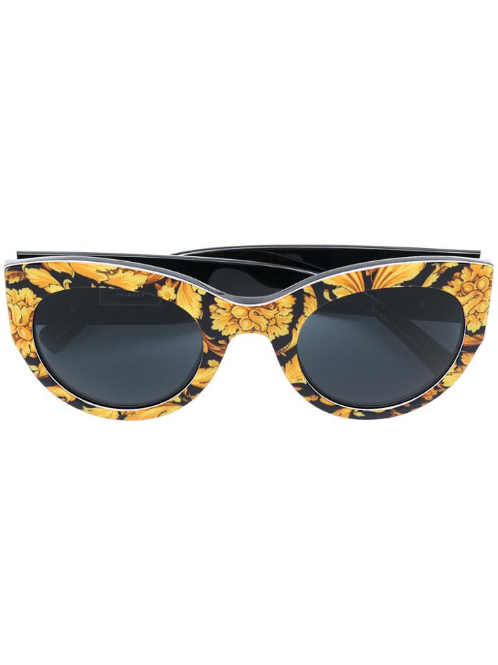 Versace Eyewear Baroque Print Sunglasses - Yellow & Orange