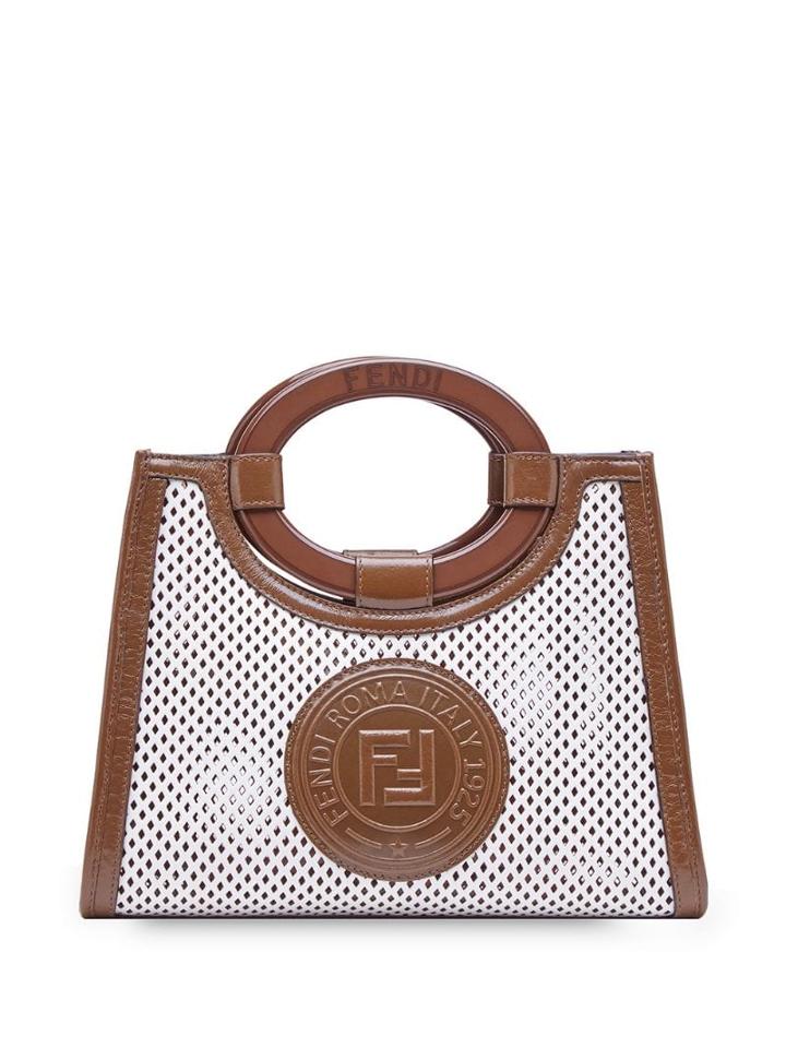 Fendi Runaway Small Shopping Tote - White