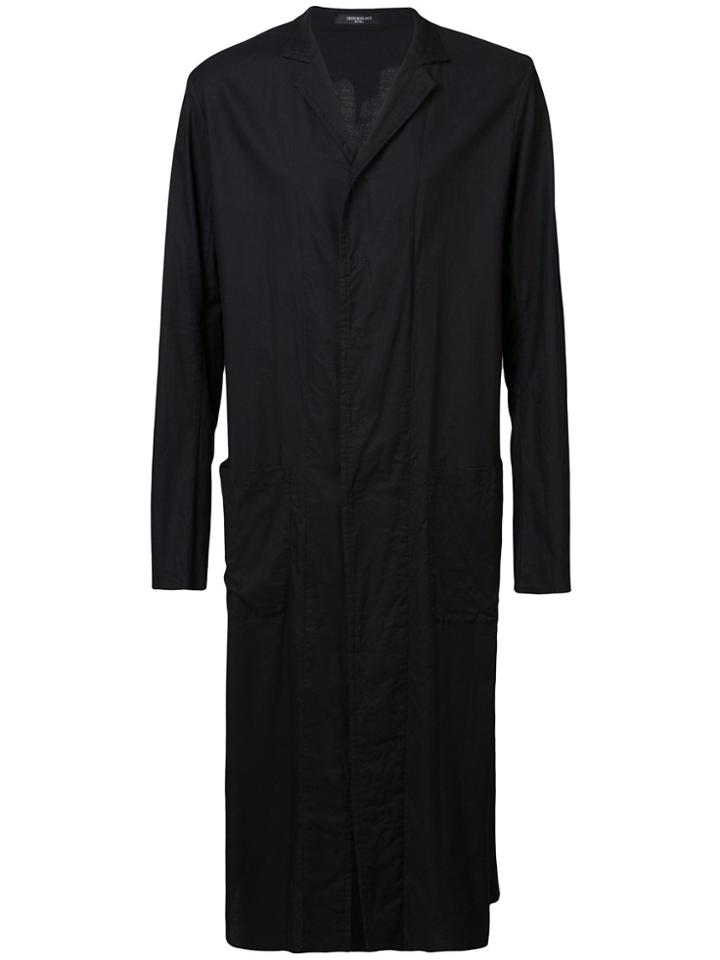 Nude Printed Trench Coat - Black