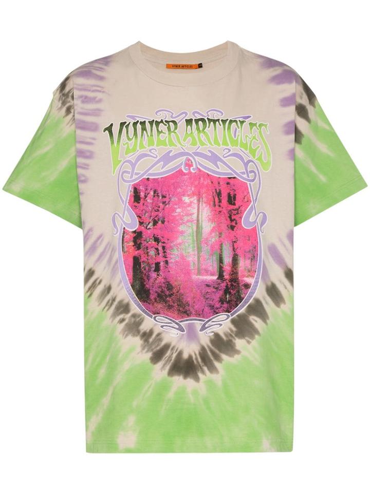 Vyner Articles Tie Dye Forest Print T-shirt - Green