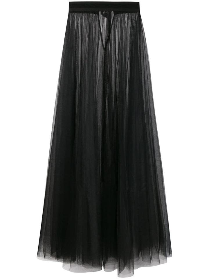 Loulou Sheer Tulle Long Skirt - Red