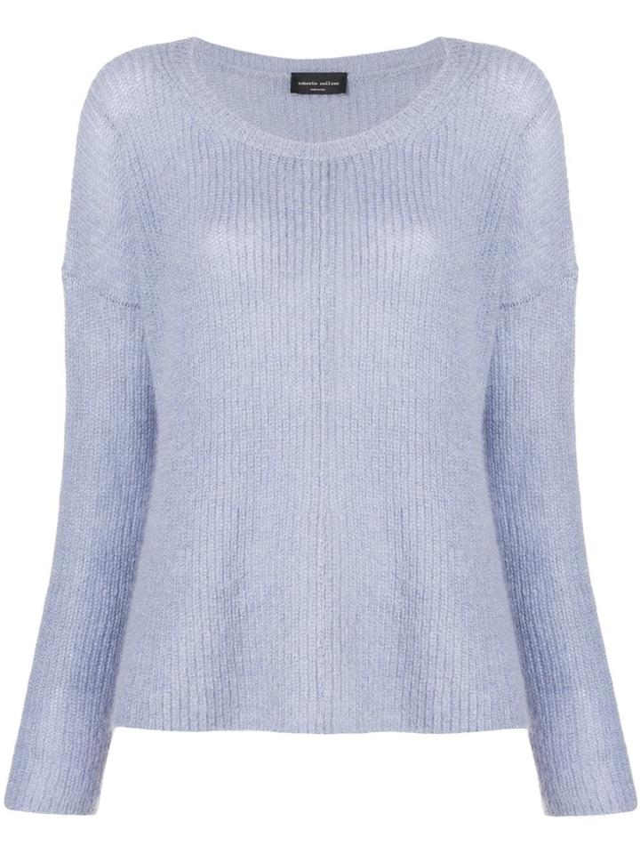 Roberto Collina Long-sleeve Fitted Sweater - Pink & Purple