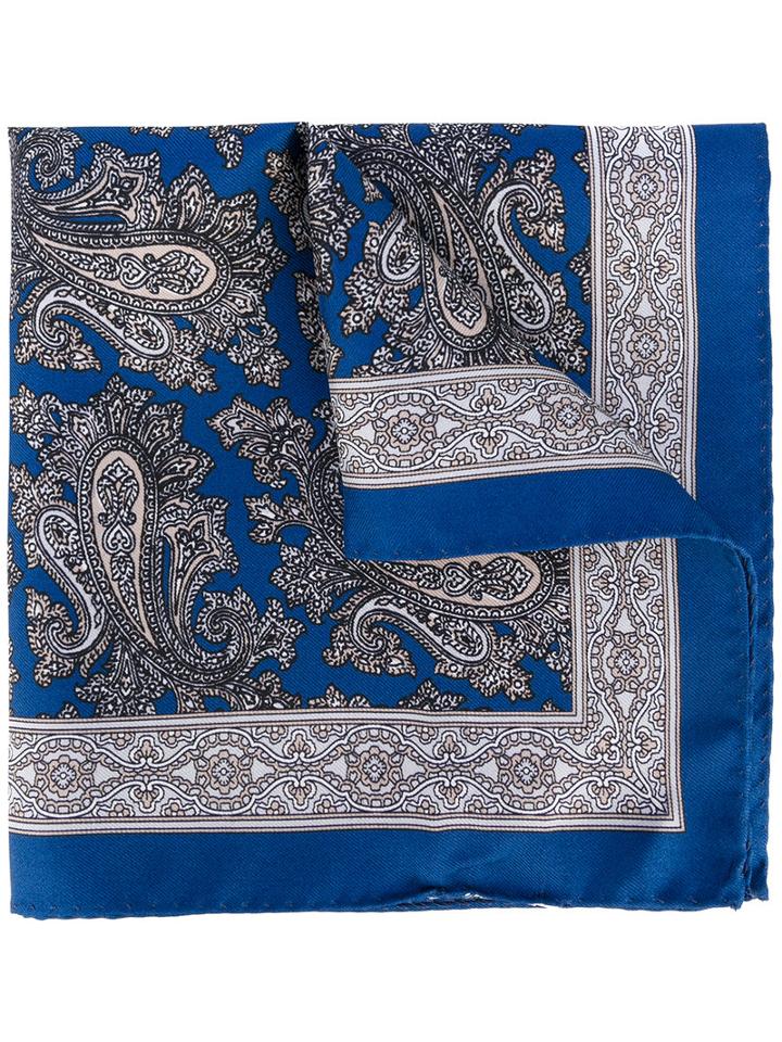 Borrelli - Paisley Print Scarf - Men - Silk - One Size, Blue, Silk
