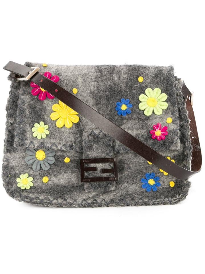 Fendi Vintage Mamma Baguette Shoulder Bag - Grey