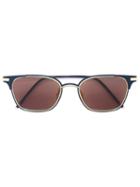 Thom Browne Square Frame Sunglasses, Men's, Blue, Metal Other/18kt Gold