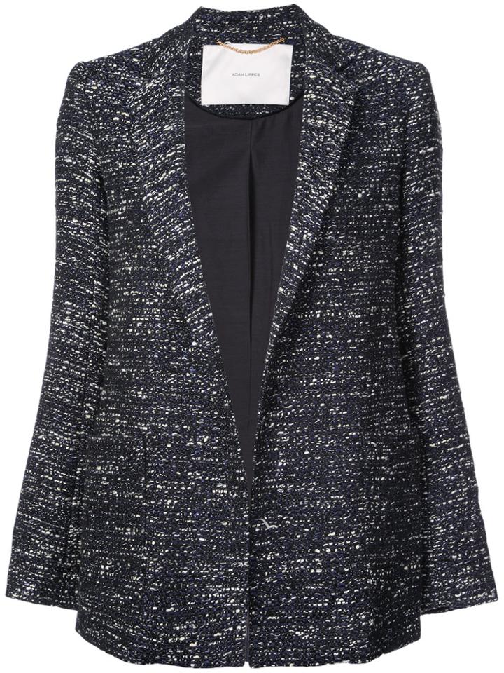 Adam Lippes Tweed Long Line Blazer - Blue