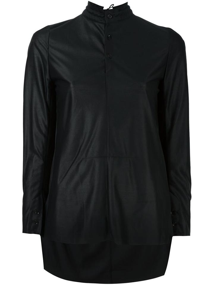 A Tentative Atelier High Low Hem Shirt, Women's, Size: Small, Black, Cotton/polyester