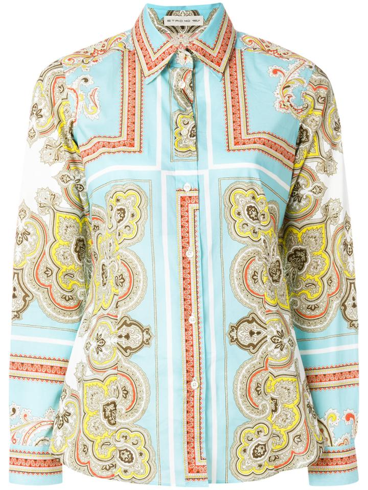 Etro Long Sleeve Printed Shirt - Blue