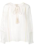 Zeus+dione Braided Tie Blouse - White