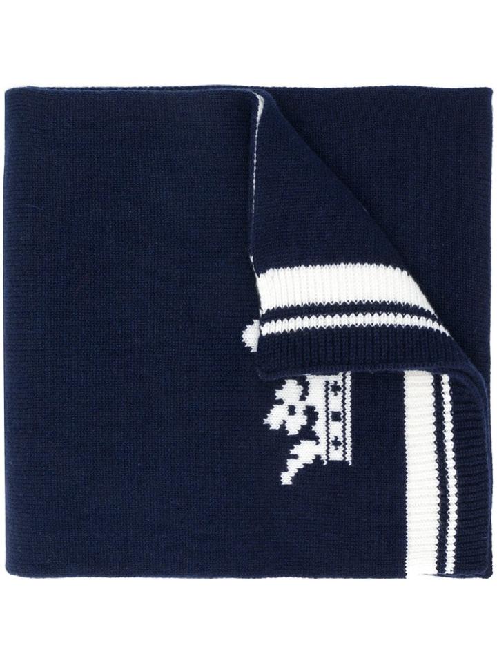 Dolce & Gabbana Logo Patch Scarf - Blue