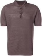 Corneliani Mesh Pattern Polo Shirt - Purple