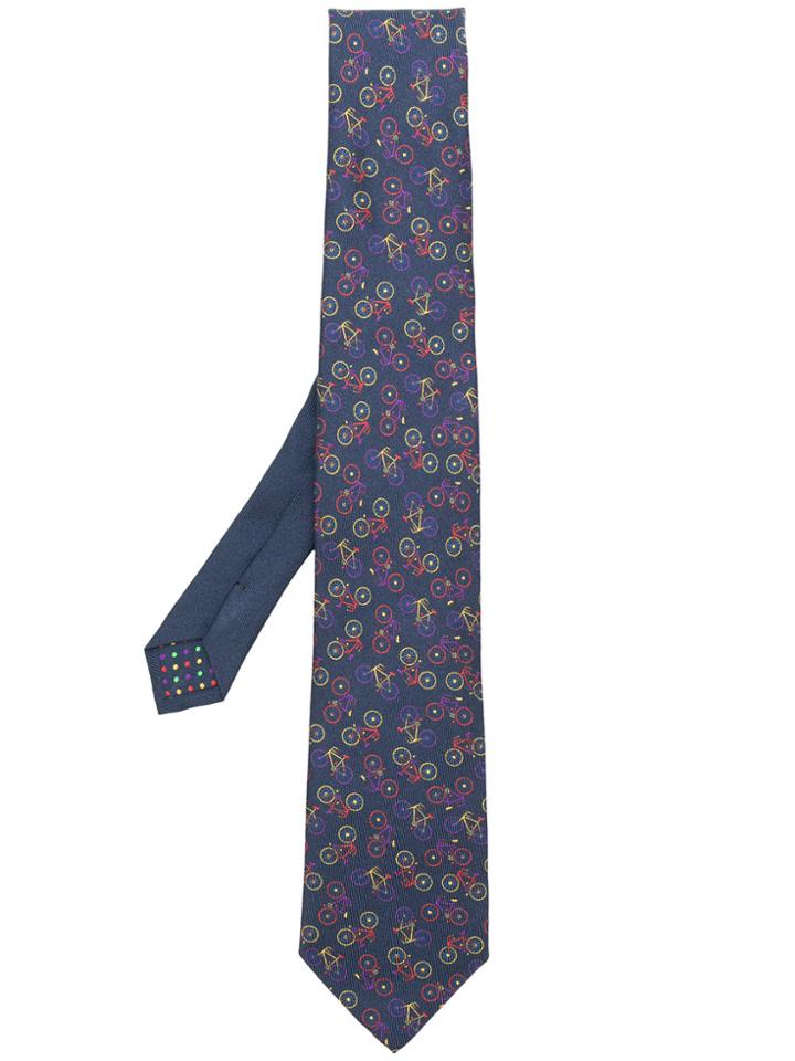 Etro Balloon Embroidered Tie - Blue