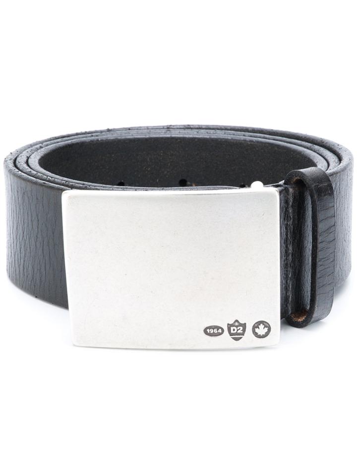 Dsquared2 Logo Engraved Buckle Belt - Black