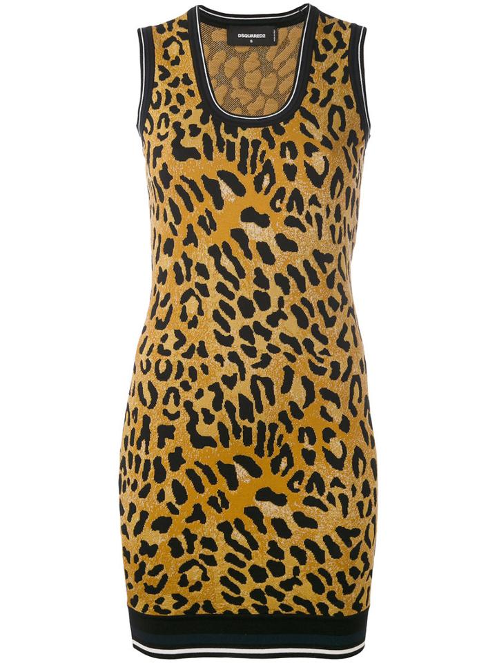 Dsquared2 - Animal Print Mini Dress - Women - Polyester/viscose - S, Brown, Polyester/viscose