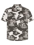 Vyner Articles Tropical Print Short Sleeve Shirt - Black