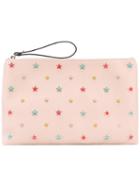 Red Valentino - Star Embellished Clutch - Women - Calf Leather - One Size, Pink/purple, Calf Leather