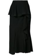 Givenchy Asymmetric Ruffle Skirt - Black