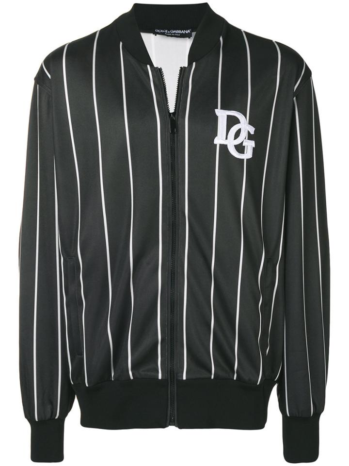 Dolce & Gabbana Striped Bomber Jacket - Black