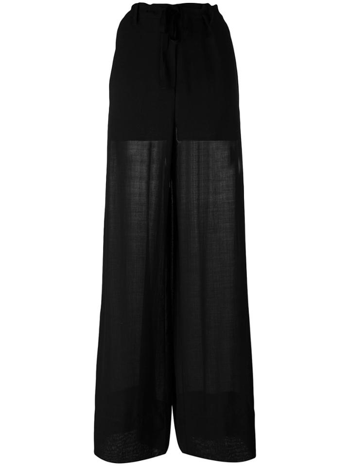 Ann Demeulemeester Paper Bag Wide Leg Trousers - Black