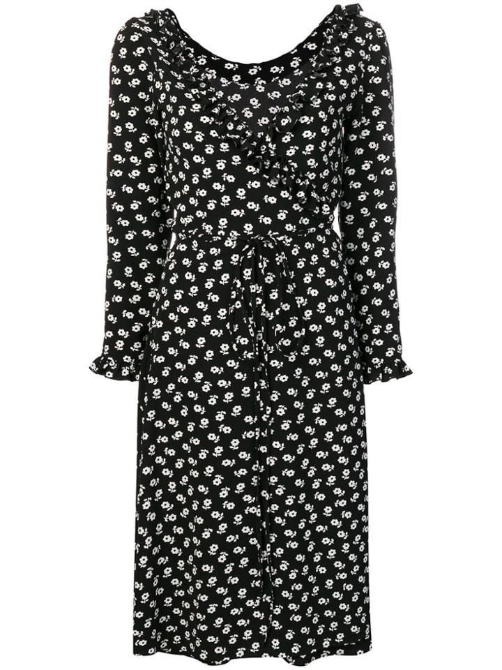 Alexa Chung Floral Print Wrap Dress - Black