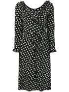 Alexa Chung Floral Print Wrap Dress - Black