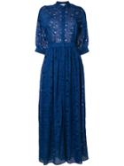 Paul & Joe Embroidered Maxi Shirt Dress - Blue