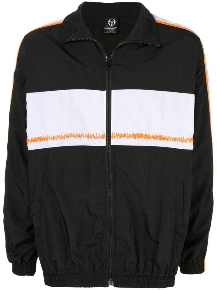 Selfmade By Gianfranco Villegas Zigzag Print Track Jacket - Black
