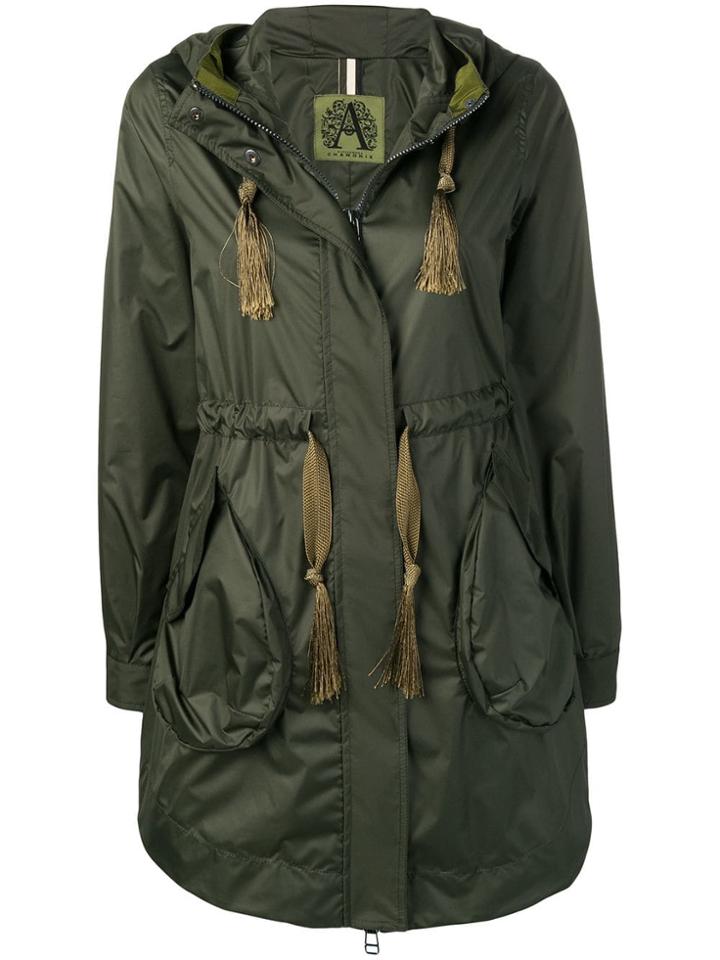 Alessandra Chamonix Fringe Drawstring Parka - Green