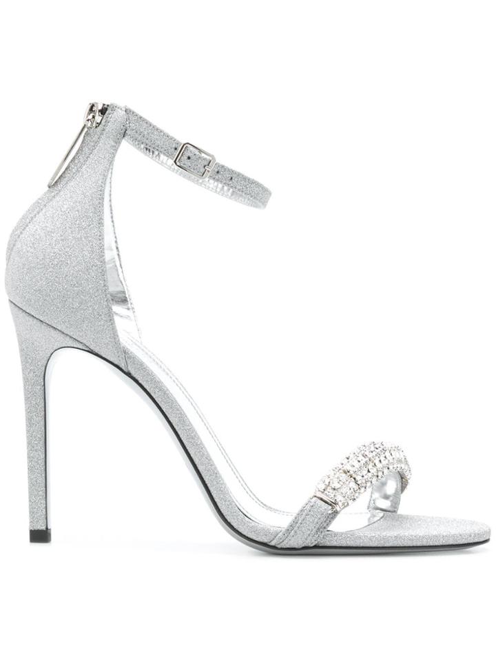 Calvin Klein 205w39nyc High Heel Glitter Sandals - Metallic