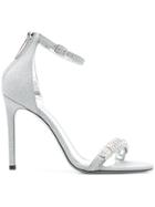 Calvin Klein 205w39nyc High Heel Glitter Sandals - Metallic