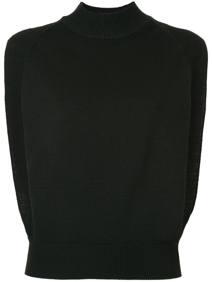 Astraet Turtleneck Knit Tank Top - Black