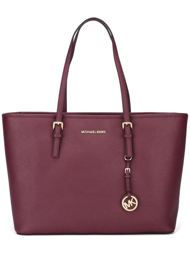 Michael Michael Kors Medium 'jet Set Travel' Tote, Women's, Red, Leather