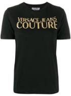 Versace Jeans Gold-tone Decal T-shirt - Black