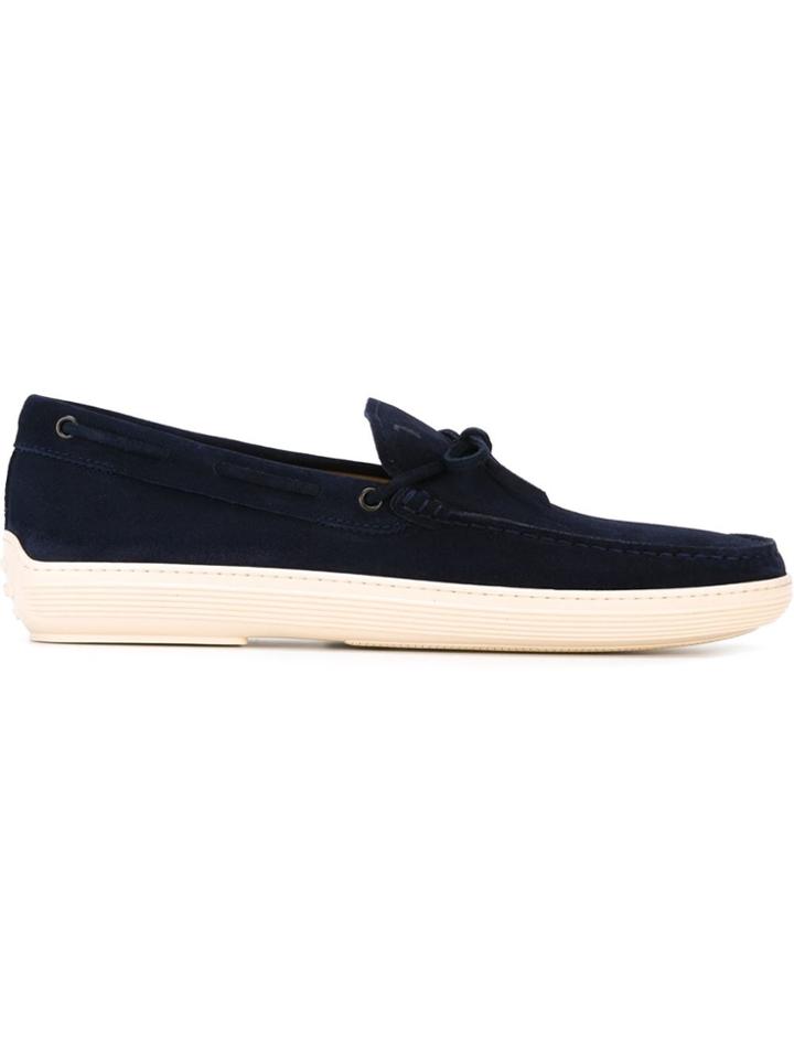 Tod's Suede Boat Shoes - Blue