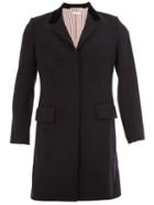 Thom Browne Single Breasted Coat, Women's, Size: 40, Blue, Silk/cotton/wool