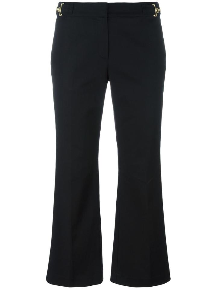 Michael Michael Kors Cropped Flared Trousers, Women's, Size: 0, Black, Cotton/spandex/elastane
