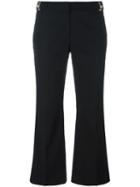 Michael Michael Kors Cropped Flared Trousers, Women's, Size: 0, Black, Cotton/spandex/elastane