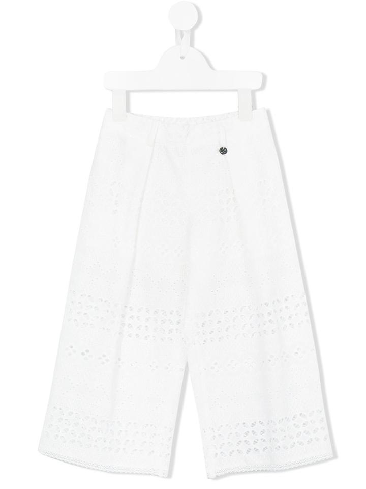 Lapin House - Cropped Eyelet Lace Trousers - Kids - Cotton - 4 Yrs, White