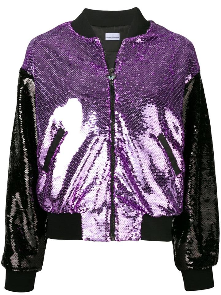 Chiara Ferragni Sequin Embellished Bomber Jacket - Pink