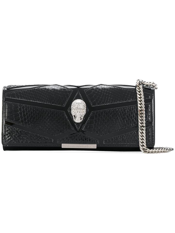 Philipp Plein Panelled Skull Chain Wallet - Black