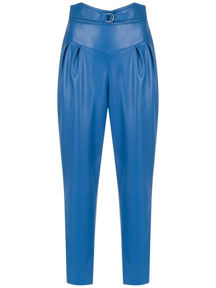 Framed Tulip Cropped Pants - Blue