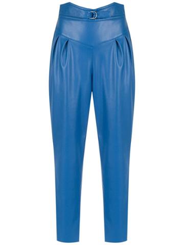 Framed Tulip Cropped Pants - Blue