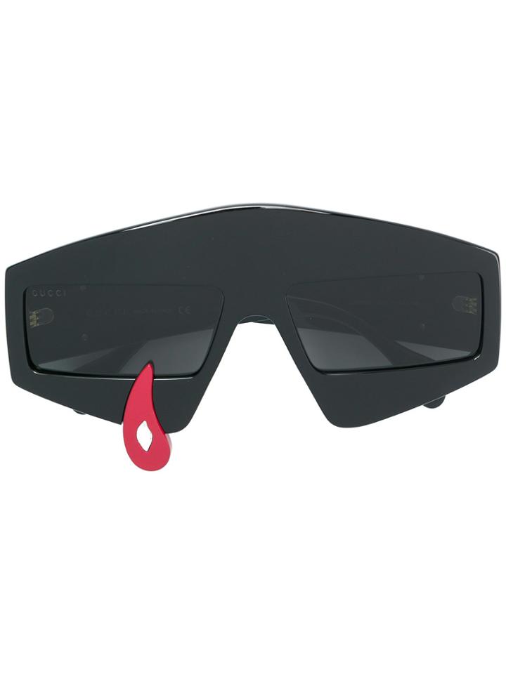 Gucci Eyewear Rectangular-frame Tear Sunglasses - Black