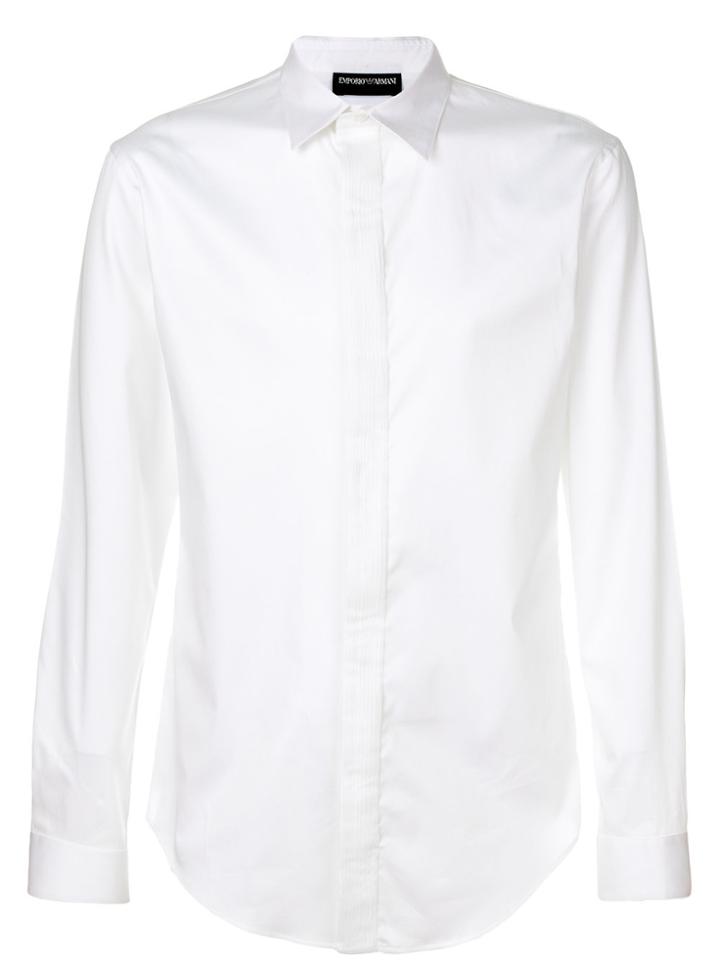 Emporio Armani Pleated Placket Shirt - White